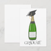 Graduate Abschluss Grad Cap Champagne Dankeskarte (Vorne/Hinten)
