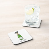 Graduate Abschluss Grad Cap Champagne Getränkeuntersetzer (Rechte Seite)