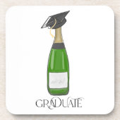 Graduate Abschluss Grad Cap Champagne Getränkeuntersetzer (Vorderseite)