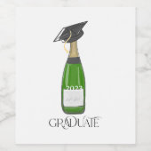 Graduate Abschluss Grad Cap Sparkling Gedeckter We Weinetikett (Einzelnes Label)
