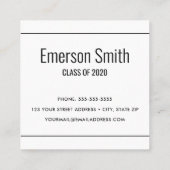 Graduate Abschluss Name Card modern Telefonnummerkarte (Rückseite)