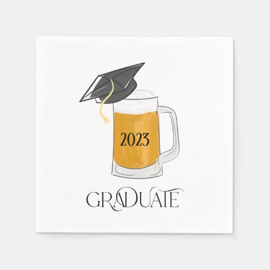 Graduate Abschluss Pint of Ber Class Grad Cap Serviette (Vorderseite)