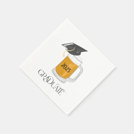 Graduate Abschluss Pint of Ber Class Grad Cap Serviette (Ecke)