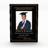 Graduate Abschluss School Uni Gold Custom Fotoblock (Vorderseite)