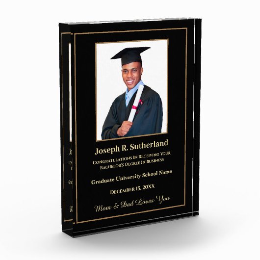 Graduate Abschluss Uni Gold Moderne, kundenspezifi Fotoblock (Links)