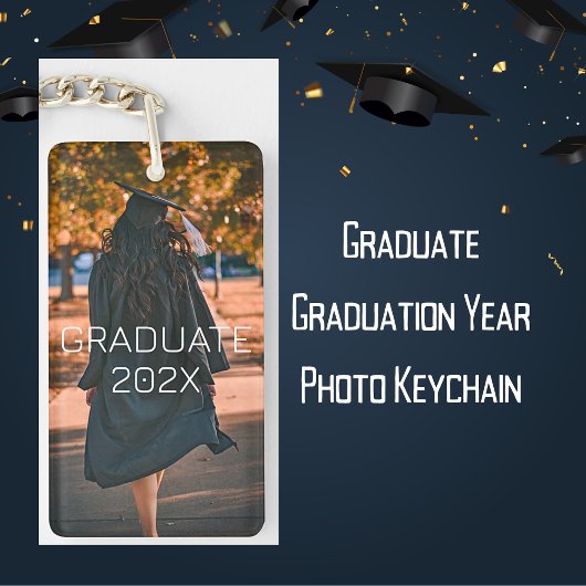Graduate Abschluss Year Full Bleed Foto Schlüsselanhänger