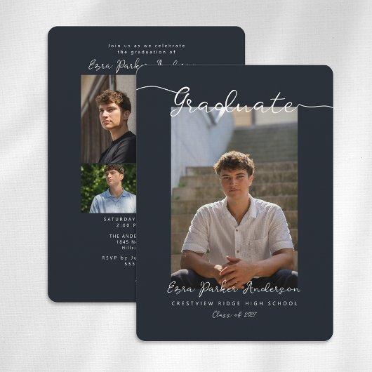 Graduate Announcement and Invitation with Photos Einladung