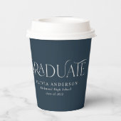 Graduate arch 1 Foto blau botanisch modern Pappbecher (Rückseite)