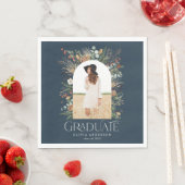 Graduate arch 1 Foto blaues botanisches Party Serviette (Beispiel)