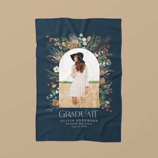 Graduate arch 1 Foto Marine bluel botanisch modern Fleecedecke