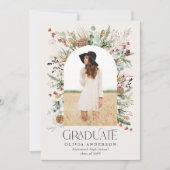 Graduate arch 1 Foto marineblau botanisch modern Ankündigung (Vorderseite)