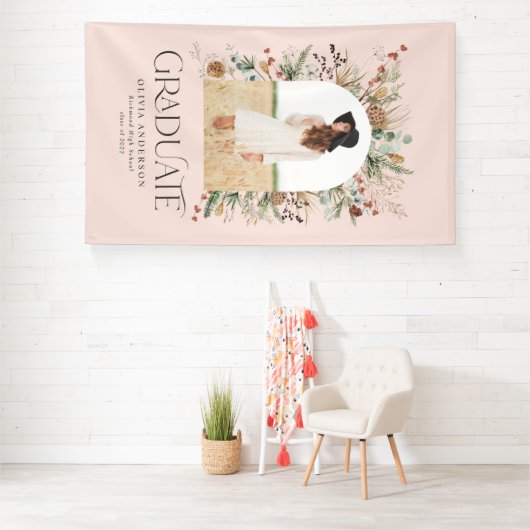 Graduate arch 1 Foto rosa botanisch modern Banner (Insitu)