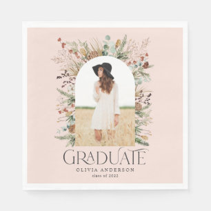 Graduate arch 1 Foto rosa botanisches Party Serviette