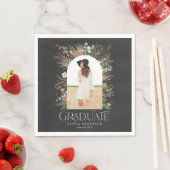 Graduate arch 1 Foto Schwarzes botanisches Party Serviette (Beispiel)