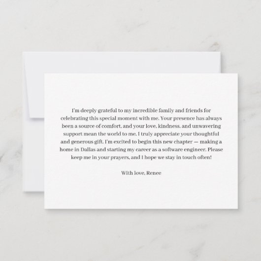 Graduate Arch Photo Graduation Dankeskarte (Rückseite)