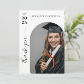Graduate Arch Photo with Custom Message Graduation Dankeskarte (Stehend Vorderseite)
