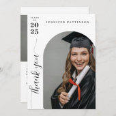 Graduate Arch Photo with Custom Message Graduation Dankeskarte (Vorne/Hinten)