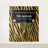 Graduate Backdrop Gold Zebra Streifen Wandteppich (Vorderseite)