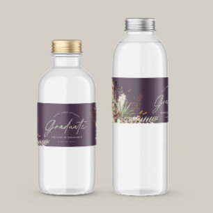 Graduate Bevorzugen Pampas eucalyptus lila modern Wasserflaschenetikett