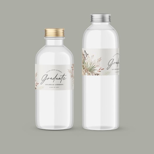Graduate-Bevorzugung Pampas eucalyptus-elegantes S Wasserflaschenetikett