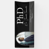 Graduate Black Arch Script Foto PhD Abschluss Banner (Vertikal)