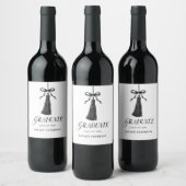 Graduate Black Bow Tassel Graduation Favors Weinetikett (Flaschen)