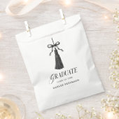 Graduate Black Bow Tassel Graduation Party Geschenktütchen (Ausgeschnitten)