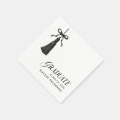 Graduate Black Bow Tassel Graduation Party Serviette (Ecke)
