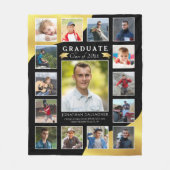 Graduate Black Gold 15 Foto Collage Fleecedecke (Vorderseite)