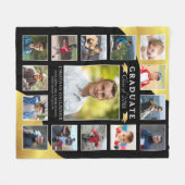 Graduate Black Gold 15 Foto Collage Fleecedecke (Vorderseite (Horizontal))
