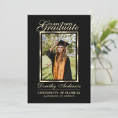 Graduate Black Gold | FOTO Vielen Dank Ankündigung (Stehend Vorderseite)