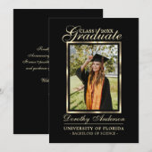 Graduate Black Gold | FOTO Vielen Dank Ankündigung (Vorne/Hinten)