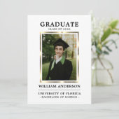 Graduate Black Gold Frame Class | FOTO An Ankündigung (Stehend Vorderseite)