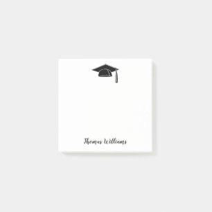 Graduate Black Grad Cap Add Name 3 x 3 Post-it Klebezettel