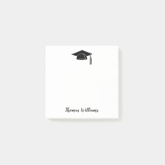 Graduate Black Grad Cap Add Name 3 x 3 Post-it Klebezettel (Vorderseite)