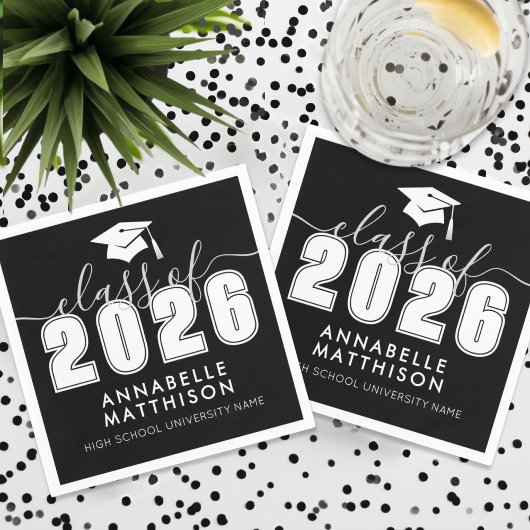 Graduate Black Graduation Serviette