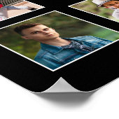 Graduate Black Metallic Gold 15 FotoCollage Poster (Ecke)