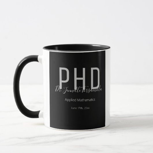 Graduate Black Name Degree PhD Tasse (Links)
