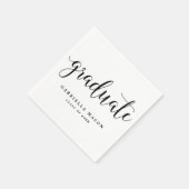 Graduate Black Script | Benutzerdefinierte Hinterg Serviette (Ecke)