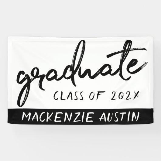 Graduate Black Script | Klassischer Keepake mit de Banner (Horizontal)