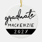 Graduate Black Script | Klassischer Keepake mit de Keramik Ornament (Vorne)