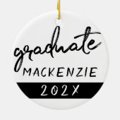 Graduate Black Script | Klassischer Keepake mit de Keramik Ornament (Hinten)