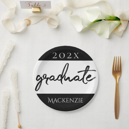 Graduate Black Script | Klassischer Keepake mit de Pappteller (Hochzeit)