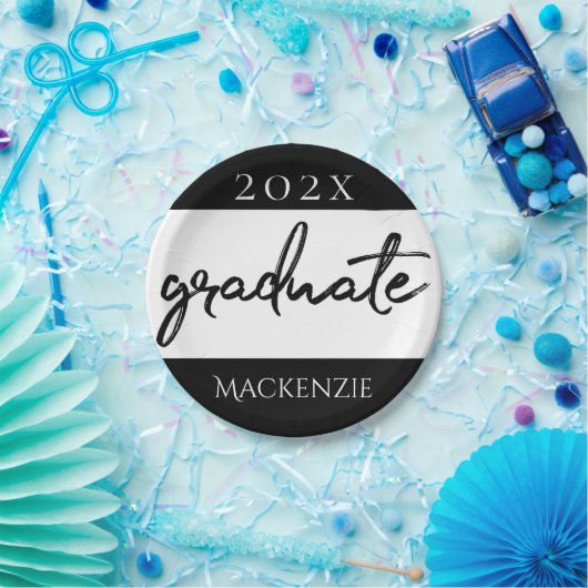Graduate Black Script | Klassischer Keepake mit de Pappteller (Party)
