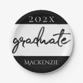 Graduate Black Script | Klassischer Keepake mit de Pappteller (Vorderseite)