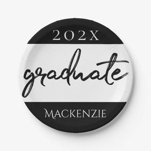 Graduate Black Script | Klassischer Keepake mit de Pappteller (Vorderseite)