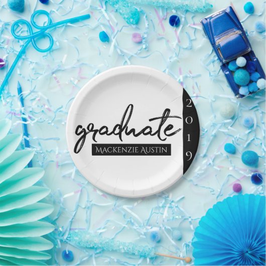 Graduate Black Script | Klassischer Keepake mit de Pappteller (Party)