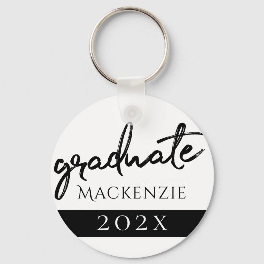 Graduate Black Script | Klassischer Keepake mit de Schlüsselanhänger (Vorderseite)