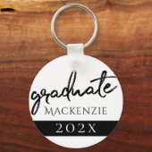 Graduate Black Script | Klassischer Keepake mit de Schlüsselanhänger (Vorderseite)