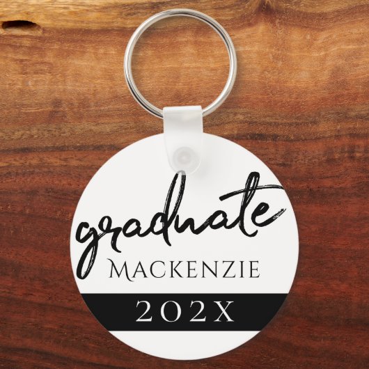 Graduate Black Script | Klassischer Keepake mit de Schlüsselanhänger (Vorderseite)